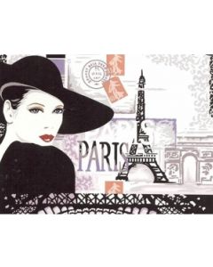 Margot voorbedrukt canvas / stramien vrouw in Parijs om te borduren 152.28