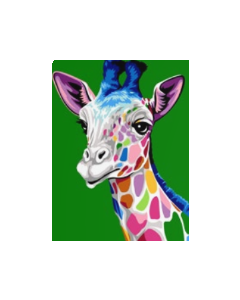 Voorbedrukt canvas/stramien kleurrijke giraffe om te borduren van Margot