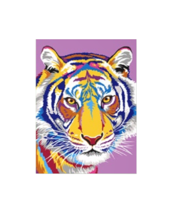 Voorbedrukt canvas/stramien kleurrijke tijger om te borduren van Margot