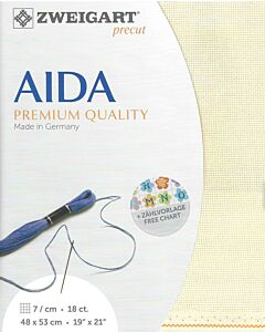 Zweigart borduurstof aida 16ct/ 6.4 kruisje  wit 100 afm. 48x53cm