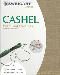 Zweigart linnen borduurstof Cashel 28counts/11,2 draden per cm kl.53 jute afm. 48x68cm
