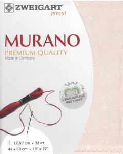 Borduurstof Murano 32counts/12.6 draadjes per cm roze met stippen 4259 van Zweigart