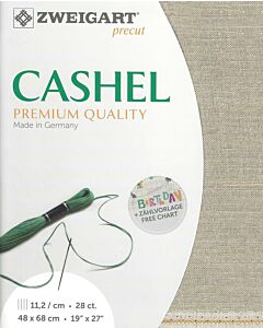 Zweigart linnen borduurstof Cashel 28counts/11,2 draden per cm kl.53 jute afm. 48x68cm