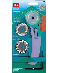 Prym rolmessen multi met 3 extra mesjes: standaard, gekarteld en gegolfd in een set.