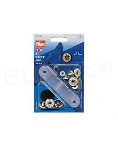 Jeansknopen open kap, dessin ster 17mm oudmessing / mat wit