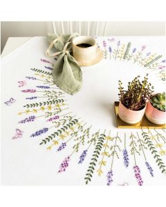 Rico Design borduurpakket lavendel krans tafelkleed voorbedrukt
