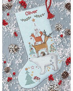 Dimensions borduurpakket Kerstsok woodland 70-09601 telpatroon
