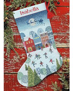 Dimensions borduurpakket Kerstsok woodland 70-09601 telpatroon
