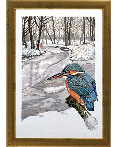 Borduurpakket ijsvogel van Eva Rosenstand 14-060  linnen