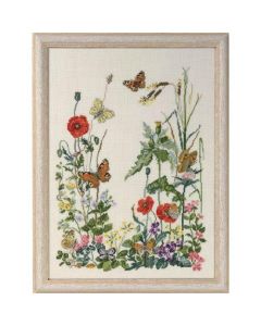 Permin borduurpakket vlinders en bloemen borduren 70-4151 linnen