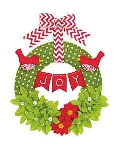 Pakket Vilten kerstkrans joy van dimensions   72-08272
