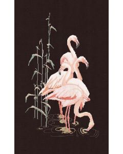 Borduurpakket Flamingo van Thea Gouverneur aida zwart 1070.05
