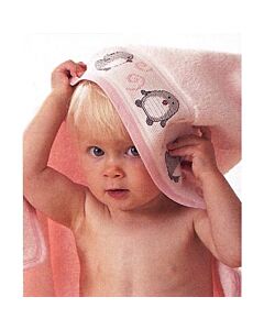 Rico Design baby cape met aida rand op capuchon om te borduren baby roze 740221.65