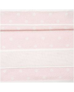 Rico Design handdoek met aida rand om te borduren roze met stippen 740244.18