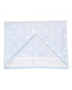 Baby cape met aida rand op capuchon om te borduren blauw met stippen van Rico 740245.65