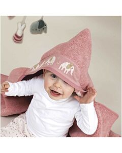 Rico Design baby cape met aida rand op capuchon om te borduren donker roze 740272.65