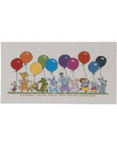 Borduurpakket geboortetegel dieren met ballonnen van Permin  92-0396