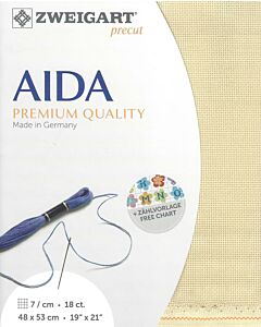 Zweigart borduurstof aida 20 counts / 8 kruisje per centimeter 6016 groen 48x53 cm.