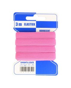 Blauwe kaart elastiek roze
