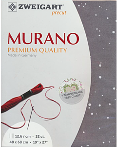Borduurstof Murano 32counts/12.6 draadjes per cm kleur 7419 grijs met stip van Zweigart
