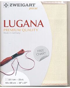 Borduurstof Lugana 25ct/10 draadjes per cm van Zweigart beige 305 afm 48x68cm