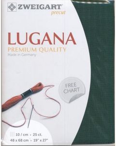 Borduurstof Lugana 25ct/10 draadjes per cm van Zweigart licht groen 6140 afm 48x68cm