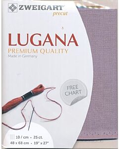 Borduurstof Lugana 25ct/10 draadjes per cm van Zweigart licht paars 5045 afm 48x68cm