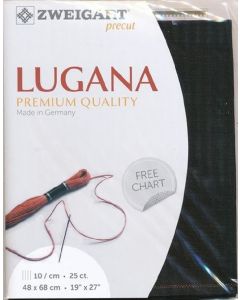 Borduurstof Lugana 25ct/10 draadjes per cm van Zweigart zwart 720 afm 48x68cm