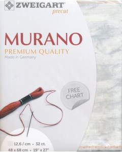 Borduurstof Murano 32counts/12.6 draadjes per cm kleur 7139 marmer grijs van Zweigart