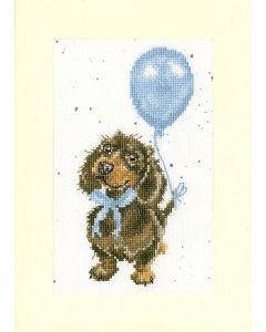 Bothy Threads wenskaarten hondje met ballon XGC33 borduren