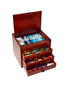Houten opbergmeubel van DMC   incl 500 kleuren DMC borduurgaren