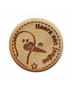 Durable houten tekst knoop Pamperkontje 20mm