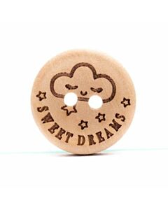 Durable houten tekst knoop Pamperkontje 20mm