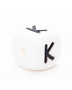 Durable siliconen letterkraal I 12mm.