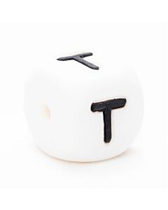 Durable siliconen letterkraal T 12mm.