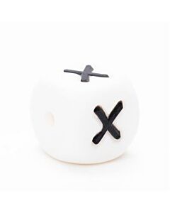 Durable siliconen letterkraal T 12mm.