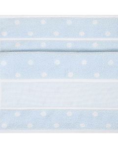 Rico Design handdoek met aida rand om te borduren blauw met witte stippen 740245.18