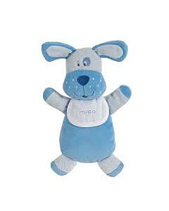  Zachte pluche blauwe hond als knuffel van dmc met slab om iets op te borduren gn166
