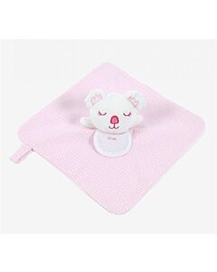 Kroeldoek koala roze met slab van dmc gn209 om te borduren