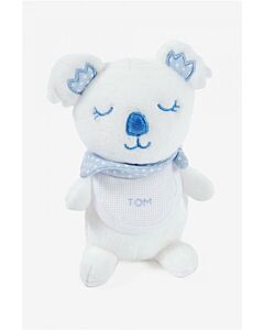 Kroeldoek koala blauw met slab van dmc gn208 om te borduren