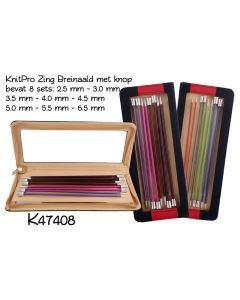 Breinaaldenset KnitPro Zing 2.5-6.0mm, 40cm lang