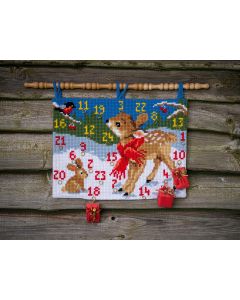 Vervaco kussenpakket adventskalender bambi met vogel pn-0165639 borduren