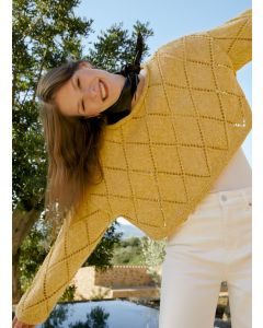 Lana Grossa korte trui met ruitjes patroon breien van Cara (F63, M38)