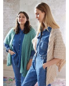 Lana Grossa poncho doek van Ecopuno en Setasuri Versie Creme (Beloved knits, m1)