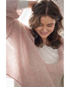 Lana Grossa roze trui met v-hals breien van Silkhair