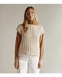 Lana Grossa spencer met kabels breien van Natural Alpaca Classico (Nordic, m13)