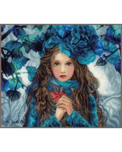 Lanarte borduurpakket blue flowers girl pn-0188640