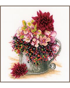 Lanarte borduurpakket klein roos boeketje pn-0185110 borduren
