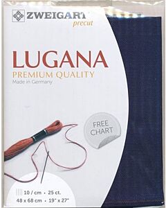 Borduurstof Lugana 25ct/10 draadjes per cm van Zweigart donker blauw 589 afm 48x68cm