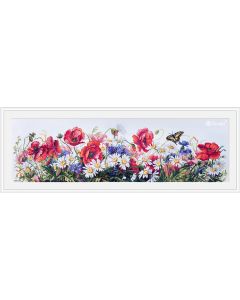 Merejka borduurpakket veld met bloemen schoonheid  k163  met telpatroon 